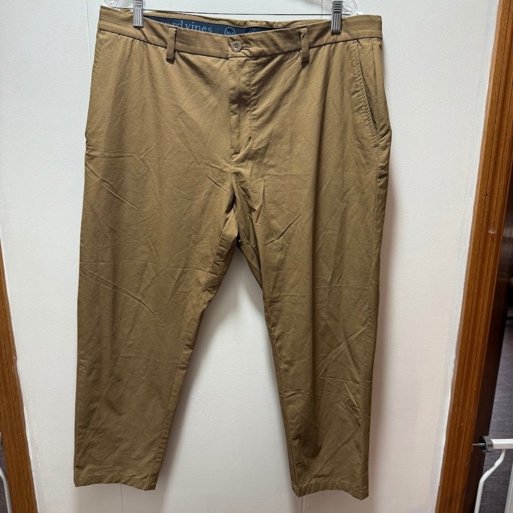Vineyard Vines On The Go Pant Mens 38x30 Khaki Brown Chino Performance‎ Stretch